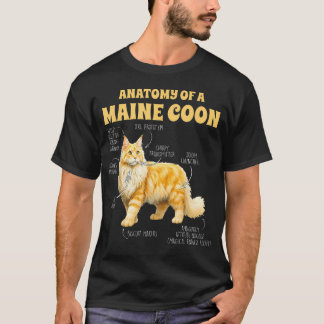 Maine Coon Lover Cat Mum Cat Mama Anatomy Of A T-Shirt