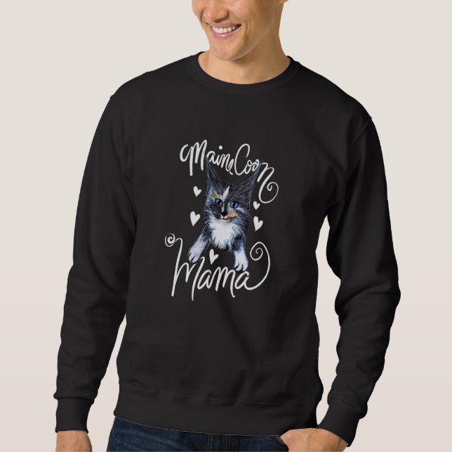 Maine Coon Mama Cute Dilute Calico Sweatshirt (Front)