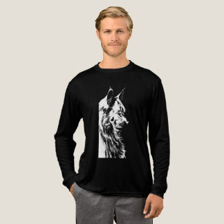 Maine Coon Men's Tri-blend Long Sleeve Black Tee