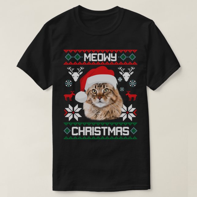 Maine Coon Meowy Christmas Ugly Sweater Cat Gift L (Design Front)