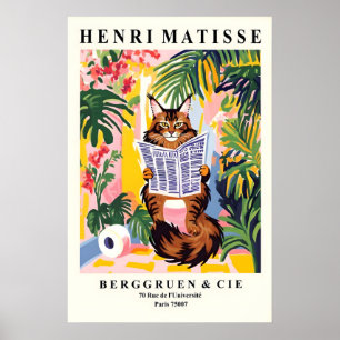 Maine Coon on Toilet Art Print Bathroom Print in