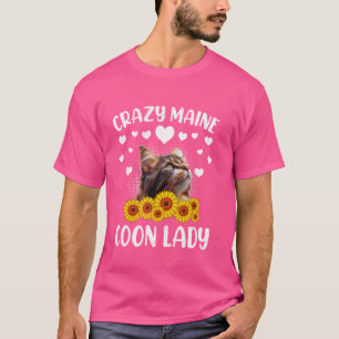 Maine Coon Owner CRAZY MAINE COON LADY Cat Mummy T-Shirt