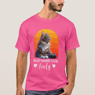 Maine Coon Owner CRAZY MAINE COON LADY Cat Mummy T-Shirt
