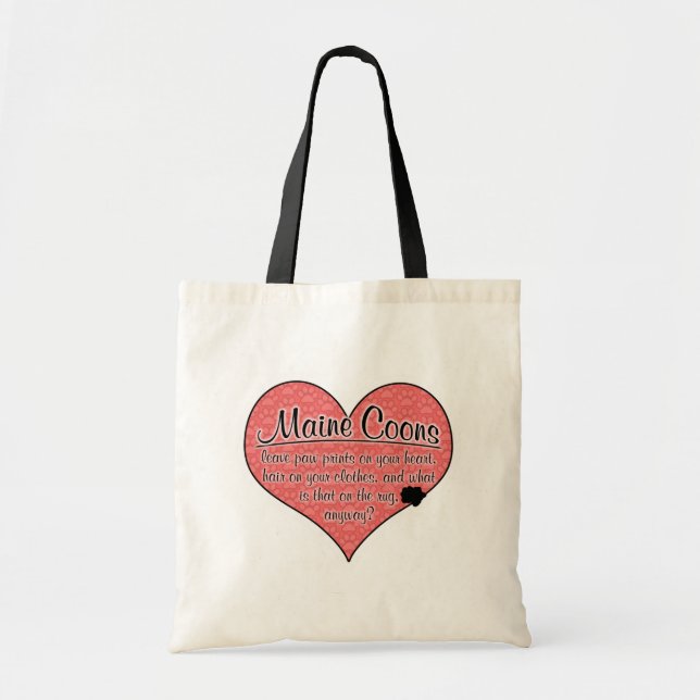Maine Coon Paw Prints Cat Humour Tote Bag (Front)