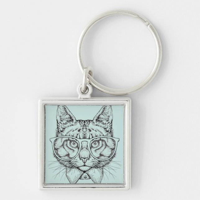 Maine Coon Portrait Key Ring (Front)