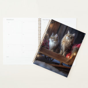Maine Coon Snowy Sleigh Christmas Decor Planner
