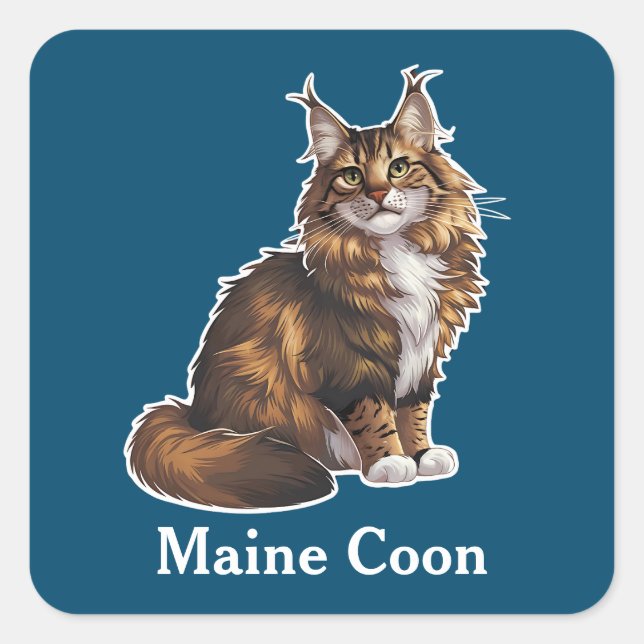 Maine Coon Square Sticker (Front)