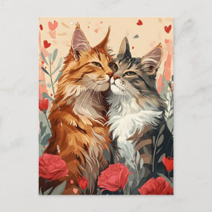 Maine Coon Valentine's Day  Postcard