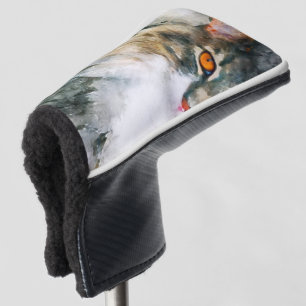maine coon watercolor art golf head cover
