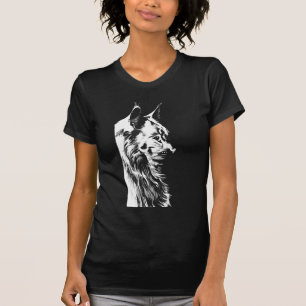 Maine Coon Women's Slim Fit Black B+C Tee