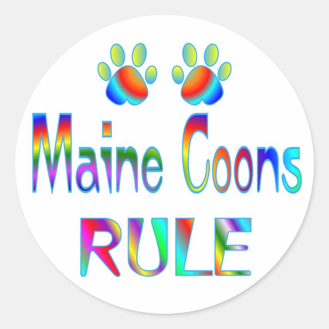 Maine Coons Rule Classic Round Sticker (Front)