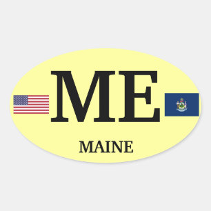 Maine* Europea-style Oval Sticker