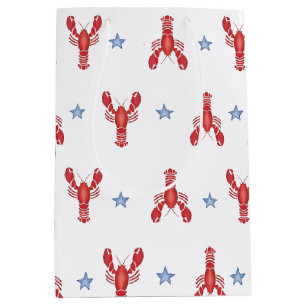 Maine Event Lobster Preppy Seaside Coastal Medium Gift Bag