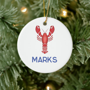 Maine Event Lobsterfest New England Wedding Favour Ceramic Tree Decoration