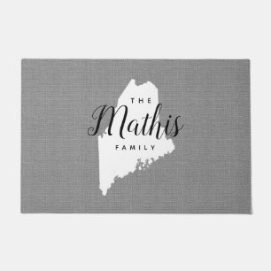 Maine Family Monogram State Doormat