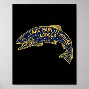 Maine Fishing And Hunting Lodge - Lake Parlin Vint Poster
