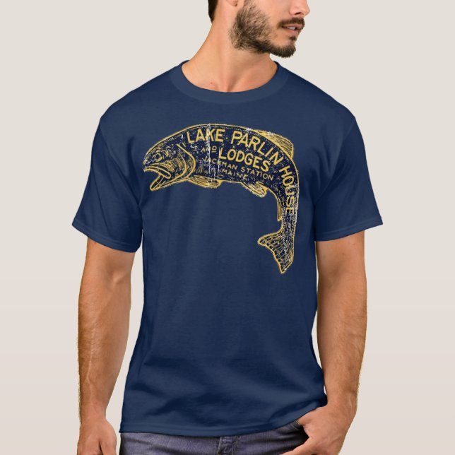 Maine Fishing T-Shirt - Lake Parlin Lodge Jackman  (Front)