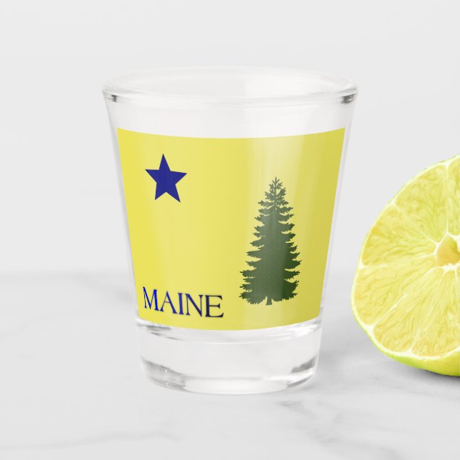Maine flag(1901)  shot glass (Front)