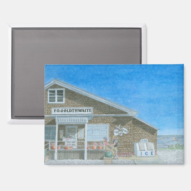 Maine General Store Watercolor Magnet (Front/Back)