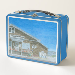 Maine General Store Watercolor Metal Lunch Box