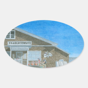 Maine General Store Watercolor Oval Sticker