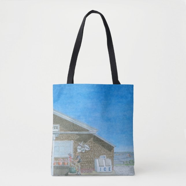 Maine General Store Watercolor Tote Bag (Front)