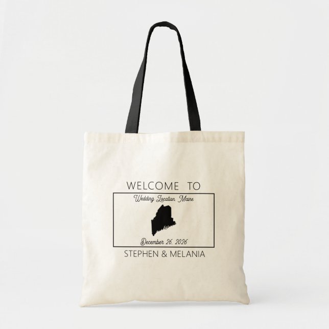 Maine Guests Welcome Wedding Tote Bag (Front)