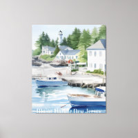 Maine Harbour New Jersey Watercolor Art