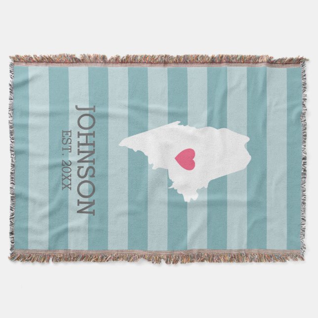 Maine Home State Map - Custom Wedding City Throw Blanket (Front)