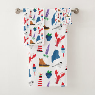 Maine Icons Bath Towel Set