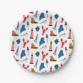 Maine Icons Paper Plate