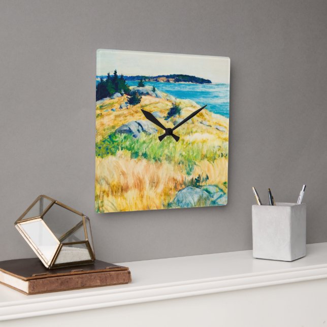 Maine islands by Newell Convers Wyeth Square Wall Clock (Office)