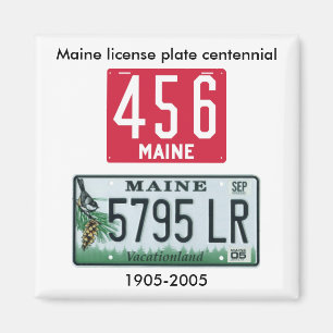 Maine license plate centennial magnet