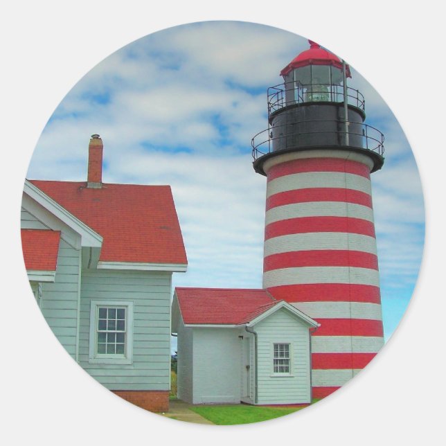 Maine Lighthouse 27 Classic Round Sticker (Front)