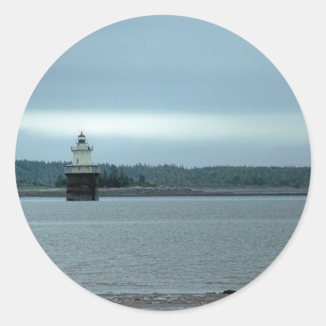 Maine Lighthouse 40 Classic Round Sticker (Front)