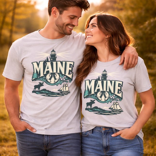 Maine Lighthouse Coastal Vintage T-Shirt (Creator Uploaded)
