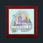 Maine Lighthouse Gift Box<br><div class="desc">Maine Lighthouse gift box by ArtMuvz Illustration. Matching watercolor lighthouse t shirt, apparel, nautical clothing, lighthouse collector apparel. Lighthouse gifts are a great way to show someone you care, especially if they love the ocean, the coast, or lighthouses themselves. Lighthouses are iconic symbols of hope, guidance, and safety, and they...</div>