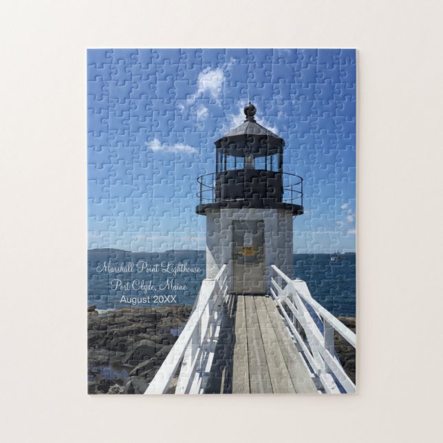 Maine Lighthouse Marshall Point Date Visited Jigsaw Puzzle (Vertical)