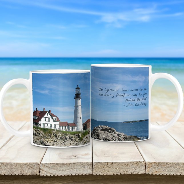 Maine Lighthouse Portland Head With Verse Coffee Mug (Creator Uploaded)