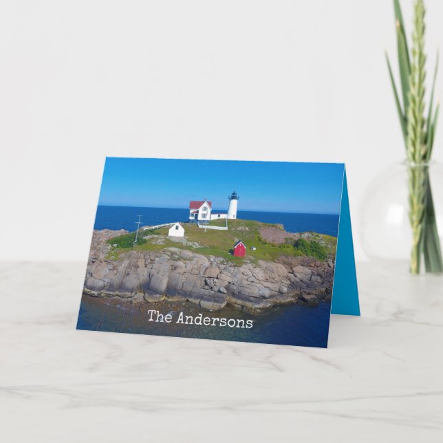Maine Lighthouse Thank You Holiday Card (Front)