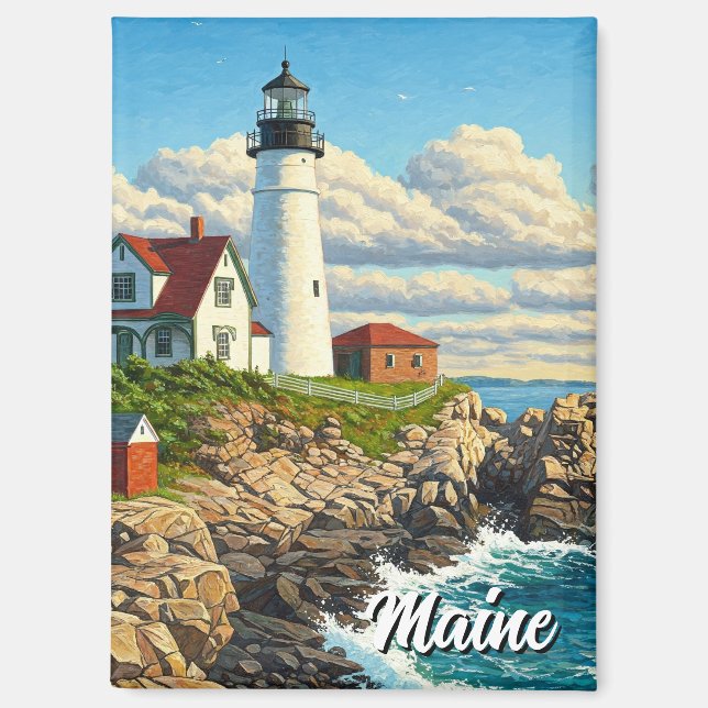 Maine Lighthouse Travel Magnet (Front)