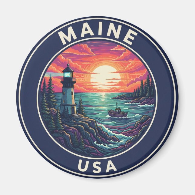 Maine Lighthouse Travel Magnet (Front)
