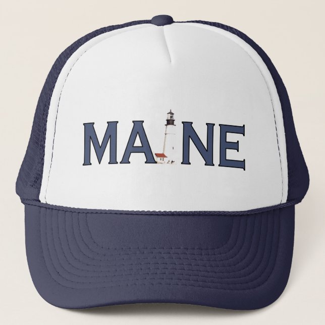 Maine Lighthouse Trucker Hat (Front)