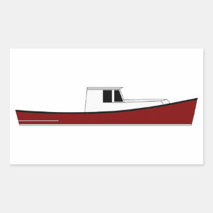 Maine Lobster Boat Rectangular Sticker