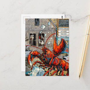Maine Lobster Breaking Ice Postcard