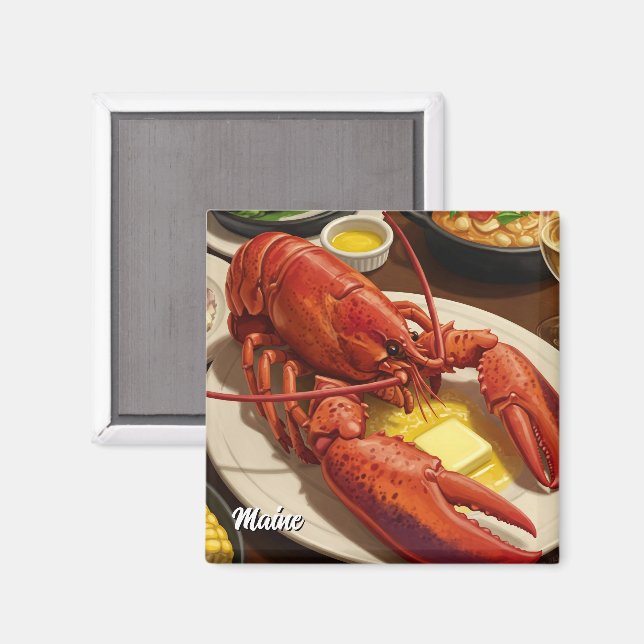 Maine Lobster Dinner Magnet (Front/Back)
