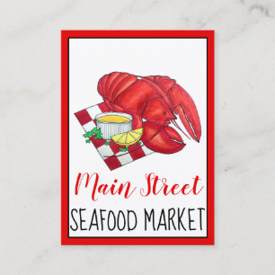 Maine Lobster Dinner Seafood Restaurant Fishmarket Business Card