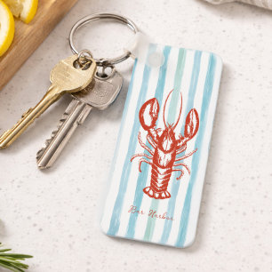 Maine Lobster Fisherman Core Stripes Key Ring