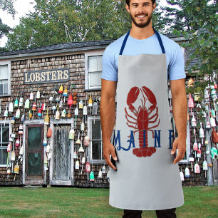 Maine Lobster Grey Long Apron