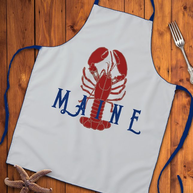 Maine Lobster Grey Long Apron (Creator Uploaded)